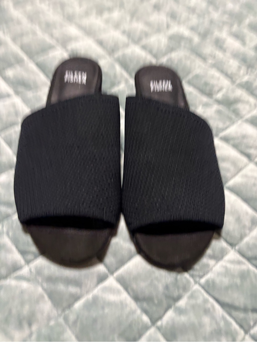 Eileen Fisher Black Wide-Band Slide Mules